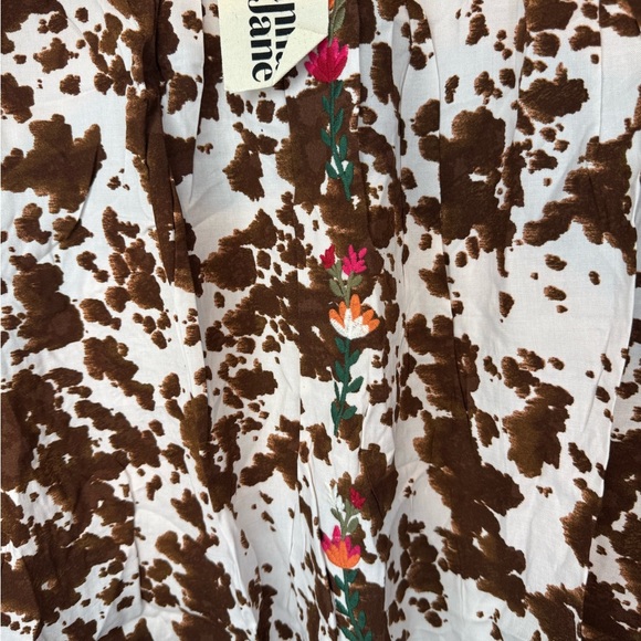 Saivana Women's Floral Embroidered Top - Brown and White - Picture 4 of 5